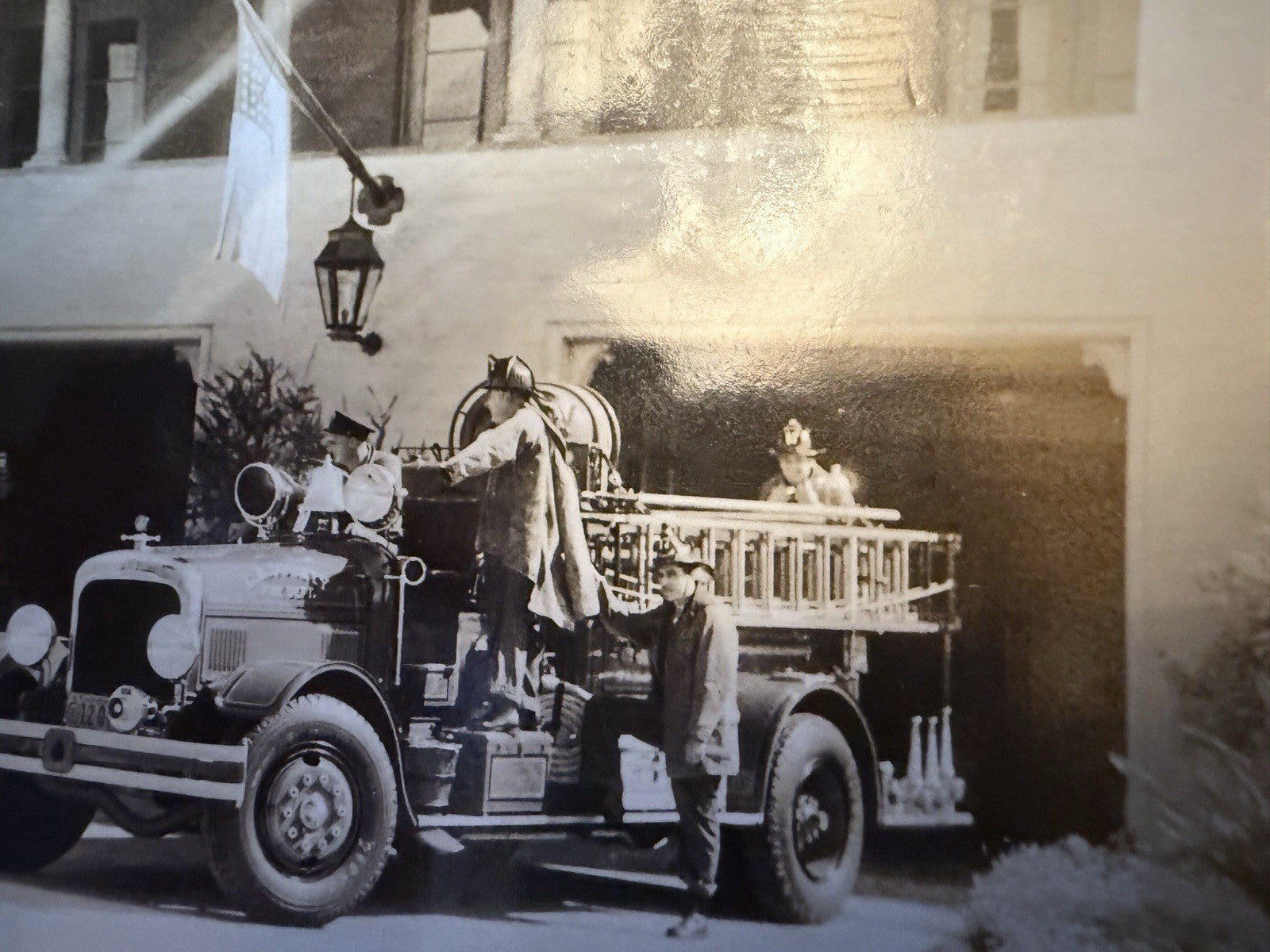 1934 RPPC Real Photo LA County Fire Department  CA California Postcard Truck +