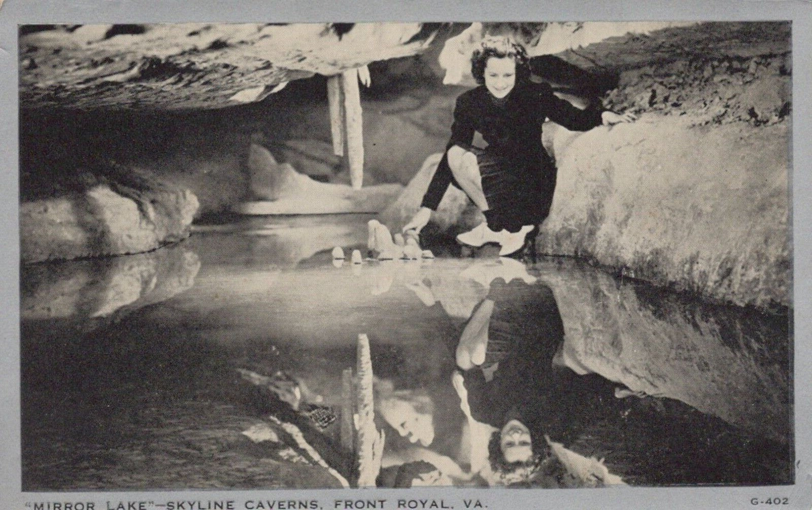Mirror Lake Skyline Caverns Front Royal Virginia VA  Postcard G-402