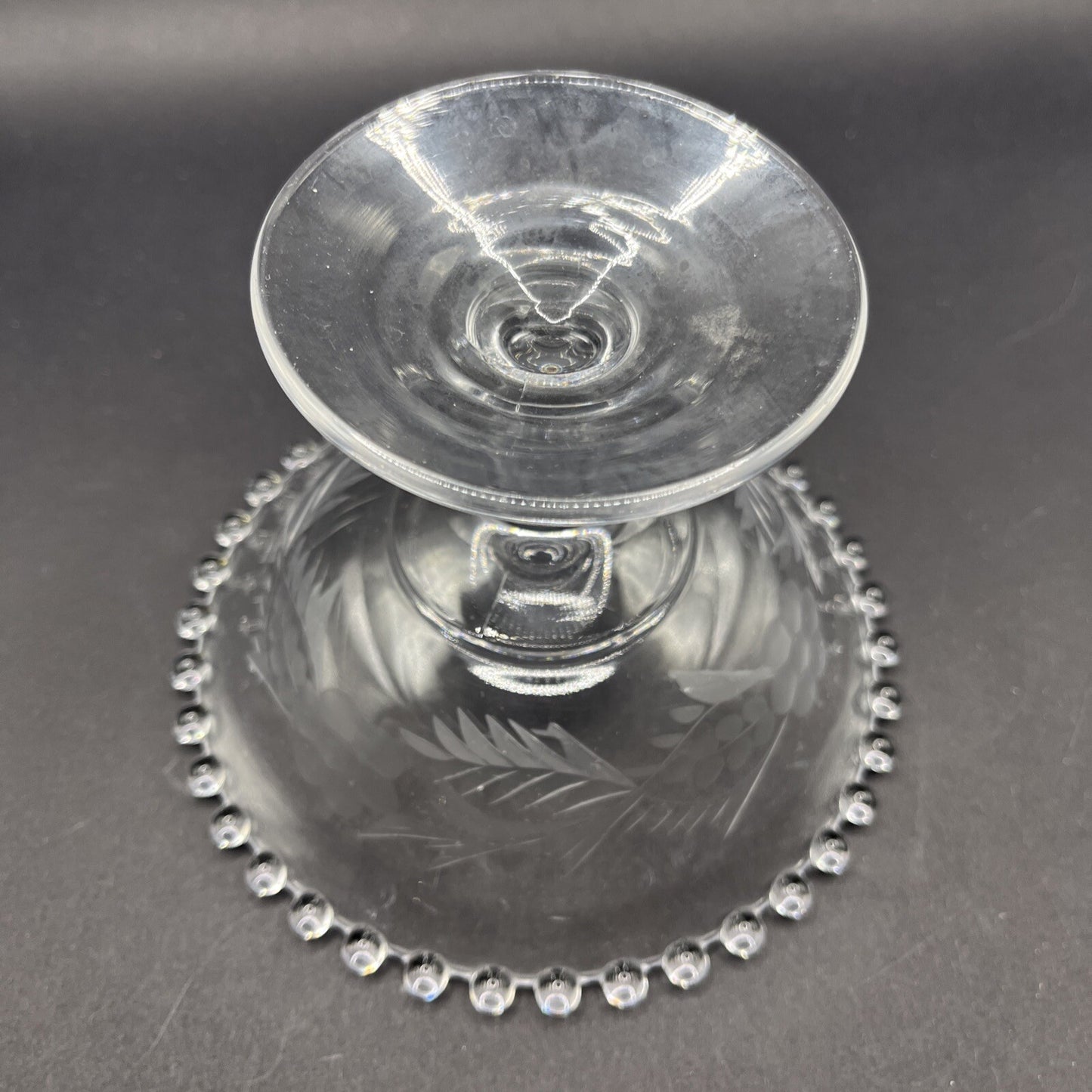 Imperial Glass Candlewick Etched Bowl with Pedestal