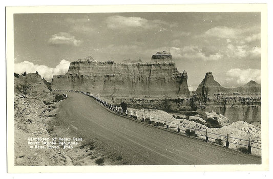 Real Photo Gilbalter of Cedar Pass Badlands National Park  Postcard