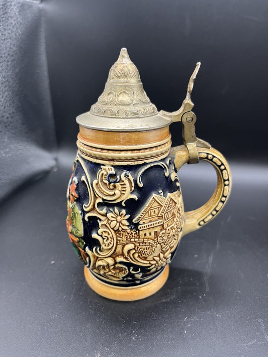 Vintage Marzi Remy Lidded Beer Stein Heidelberg Perkeo Fass Germany