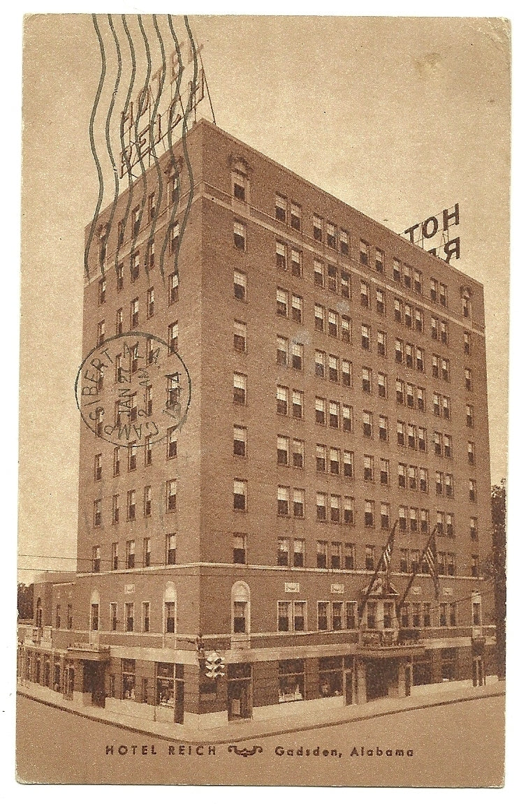 Hotel Reich Gadsen Alabama AL Post Card