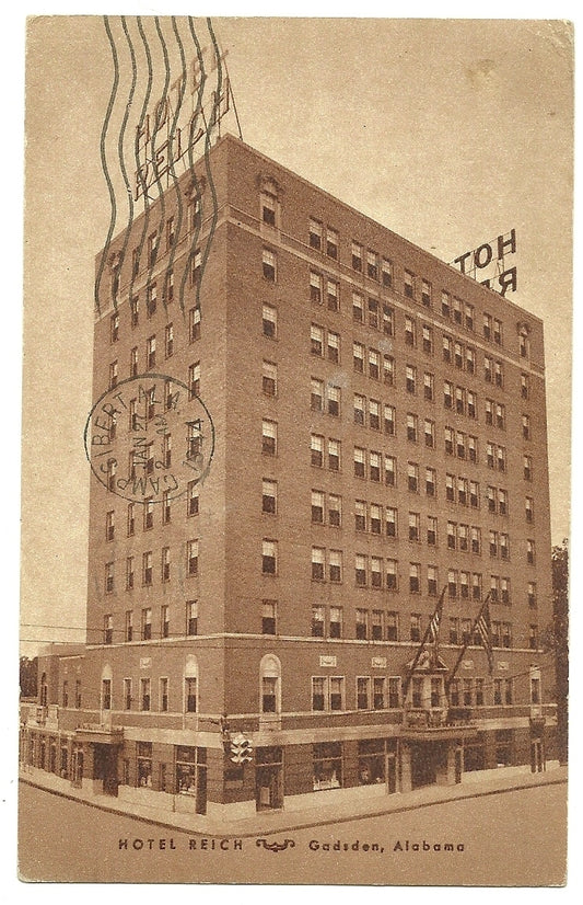 Hotel Reich Gadsen Alabama AL Post Card