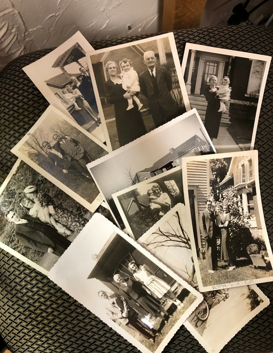 Vintage Old 1940's Photos 10 total of woman, men, families, & babies real photo