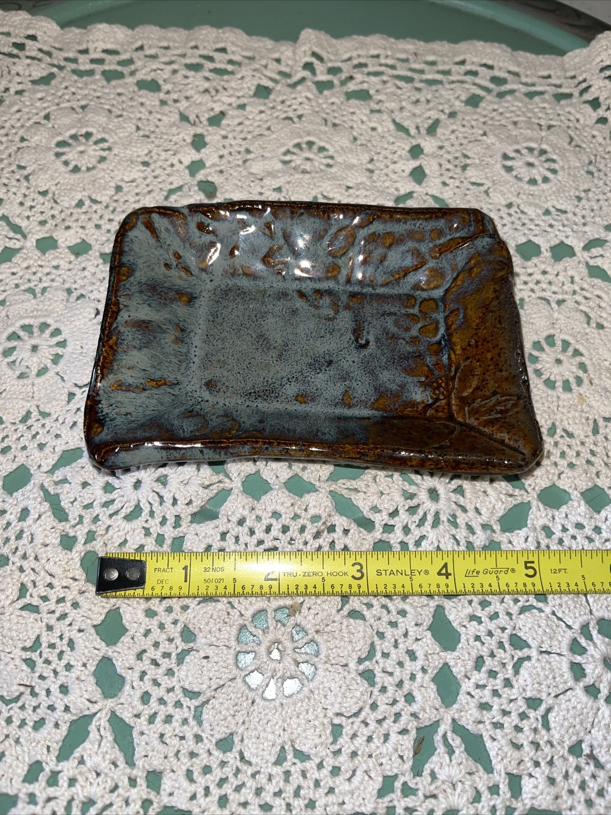 Studio Art Pottery Trinket Dish / Soap Dish  USA Made. 5”