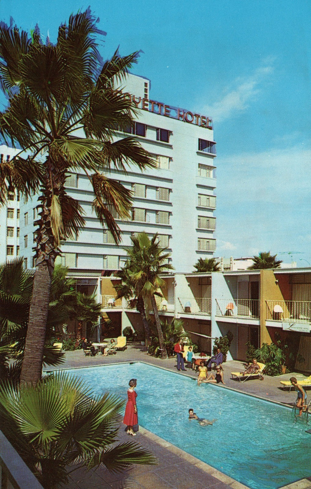 The Lafayette Hotel And Lanais Long Beach 2 California CA Hotel Motel Postcard