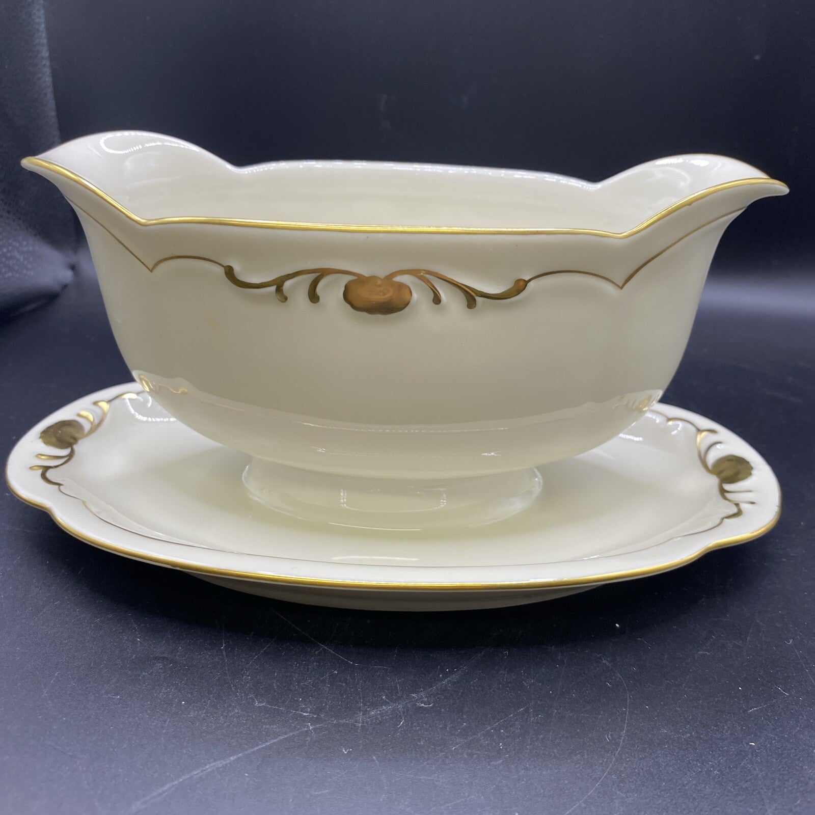 RARE Waldershof Bavaria Gravy Boat Cream with Gold Rim