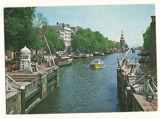 1981 Amsterdam Netherlands Boat on chanel Water  Foreign Postcard