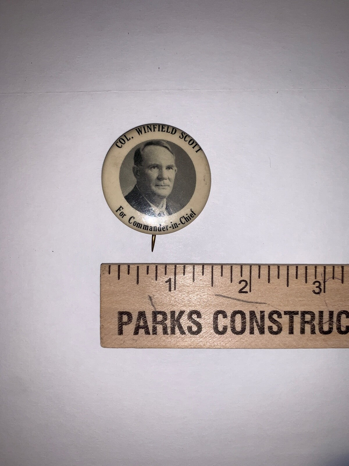 Vintage Col. Winfield Scott For Commander-in-Chief 1.5" Pinback