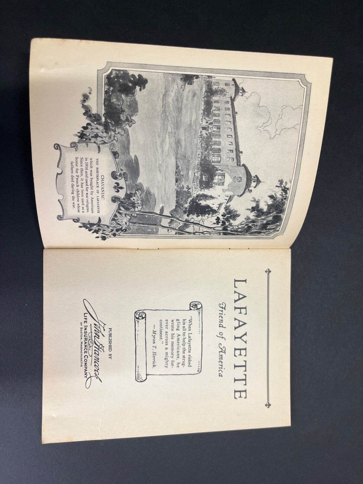 Vintage Lafayette "Friend of America" John Hancock Life Insurance Ad Book