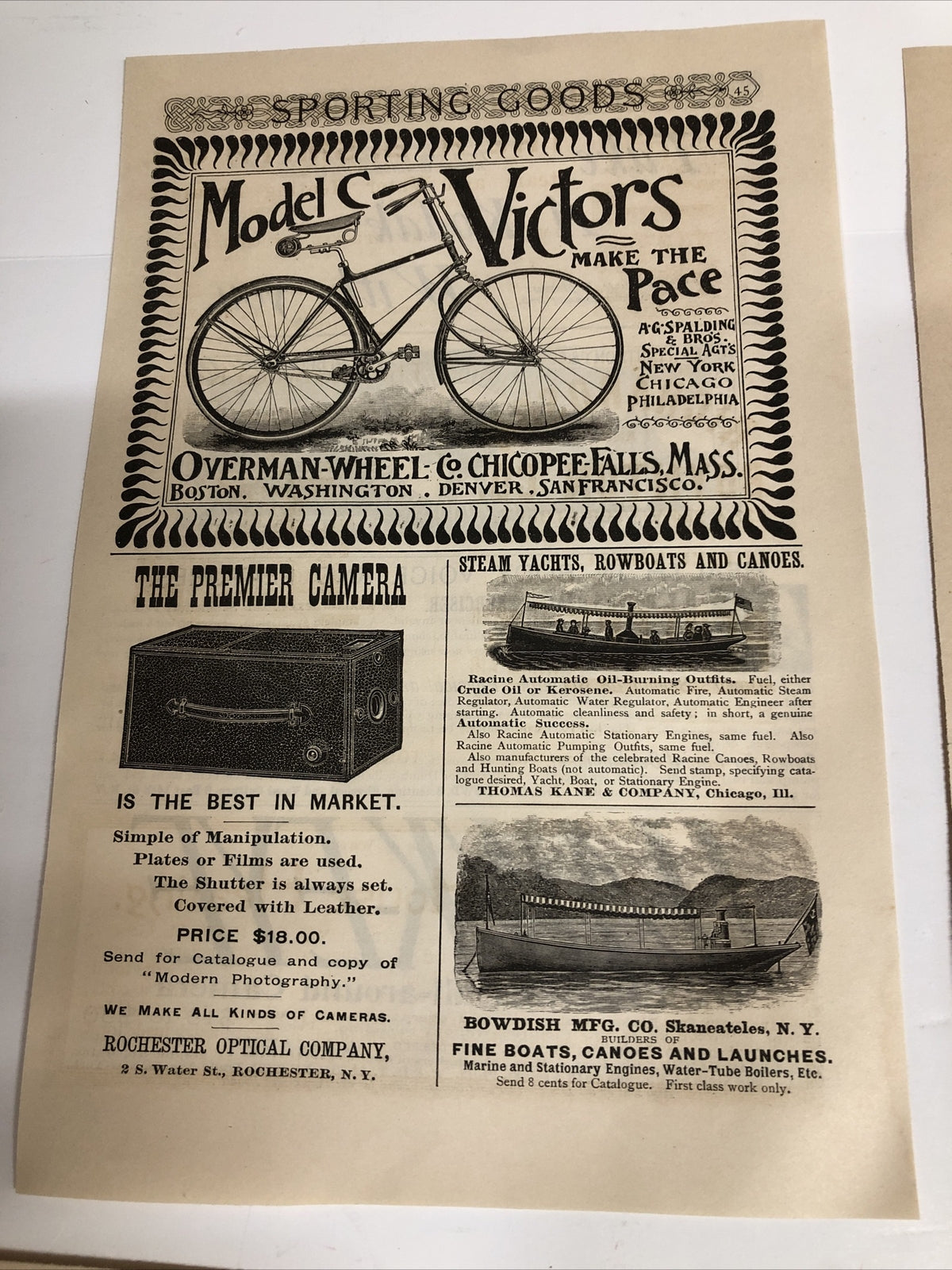 1891 Harpers Magazine Advertisements Ads Bicycles Set of 4