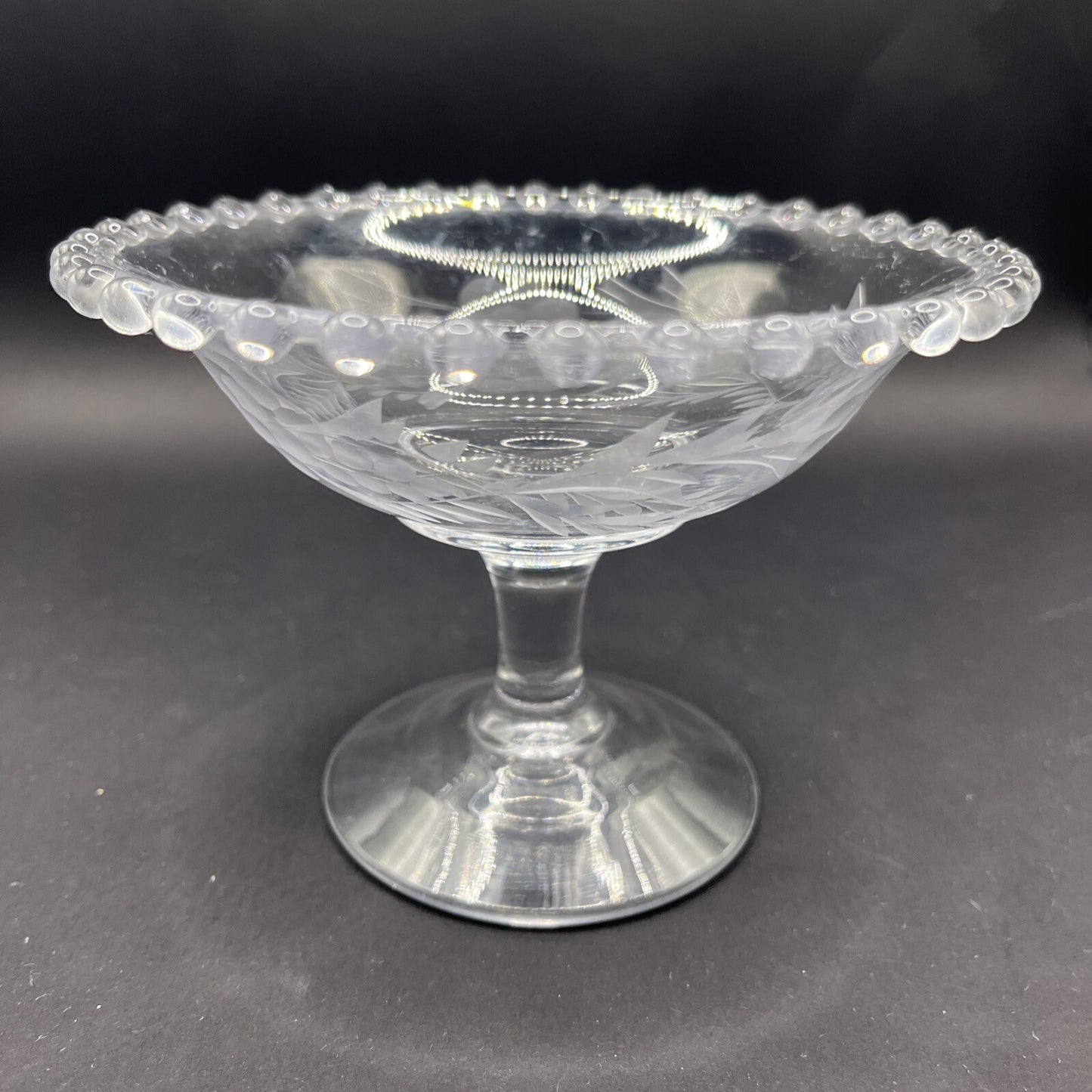 Imperial Glass Candlewick Etched Bowl with Pedestal