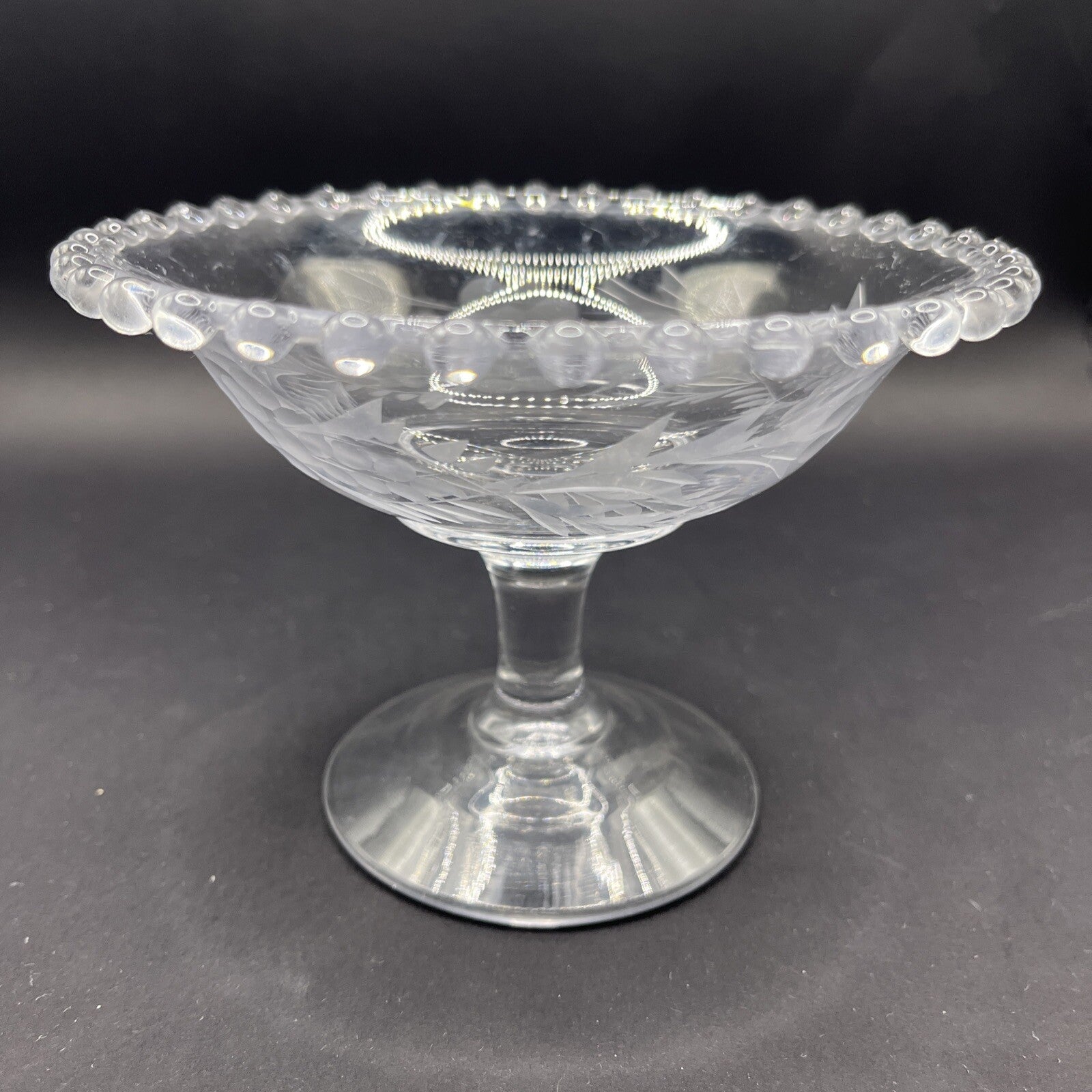 Imperial Glass Candlewick Etched Bowl with Pedestal