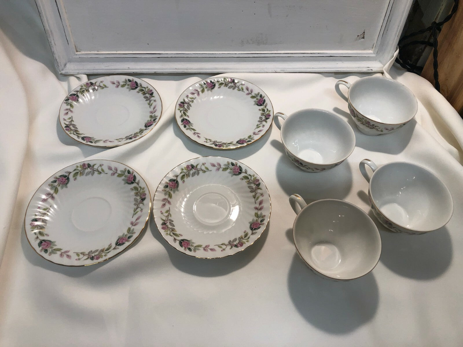 REGENCY ROSE CREATIVE FINE CHINA CUPS & SAUCERS ~ 2345 ~ 8PC TEA