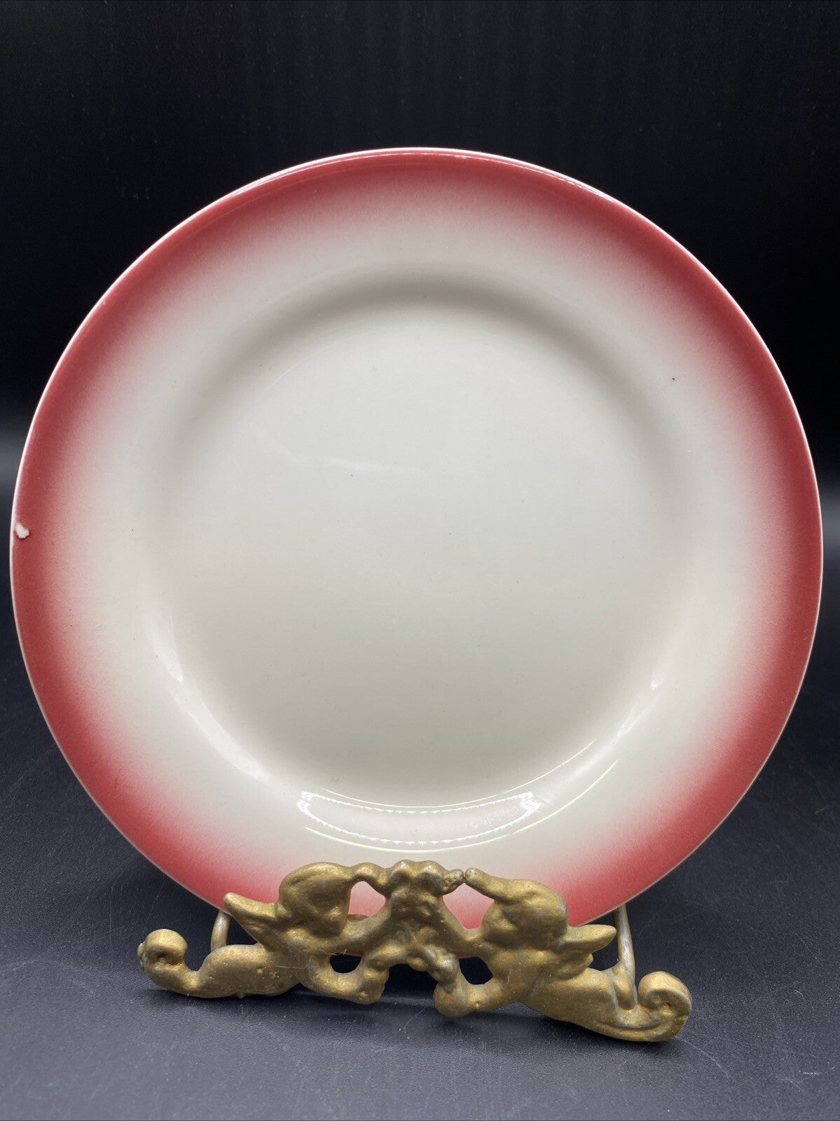 5.5" Vintage Homer Laughlin Small red rim Bread Plate