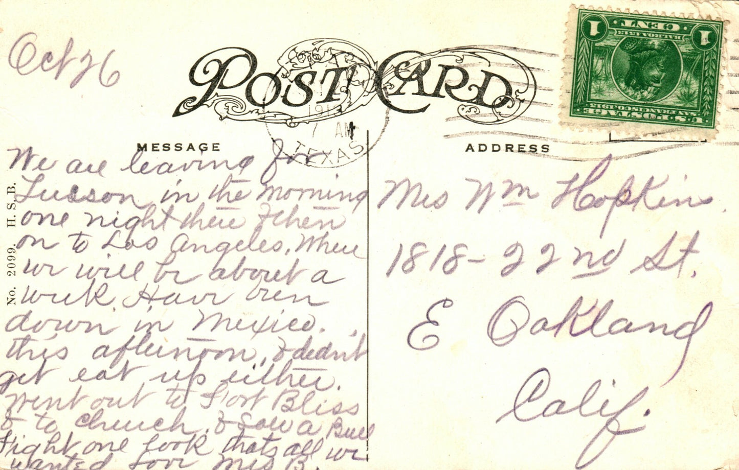 Mills Street San Jacinto Plaza El Paso Tex Texas TX Postcard  