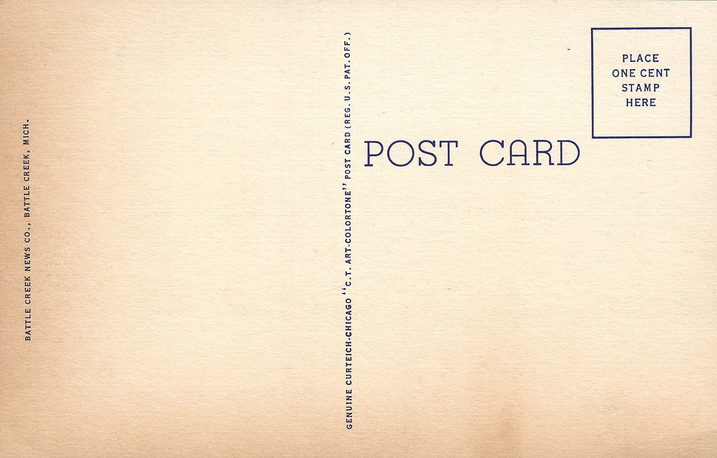 Service Club Fort Custer Battle Creek MI Michigan Military Militaria  Postcard