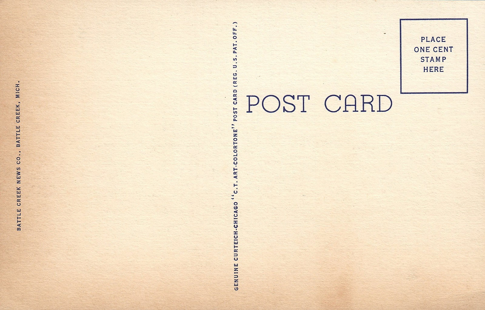 Service Club Fort Custer Battle Creek MI Michigan Military Militaria  Postcard