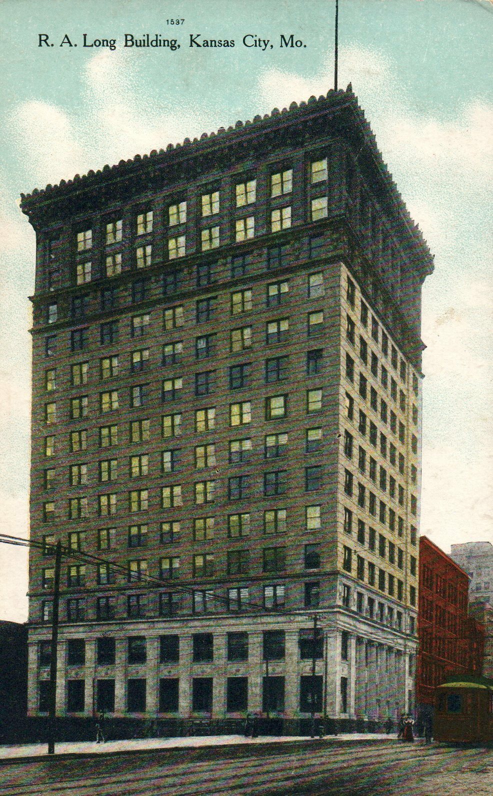 1537 RA Long Building Kansas City Street View MO Missouri Postcard