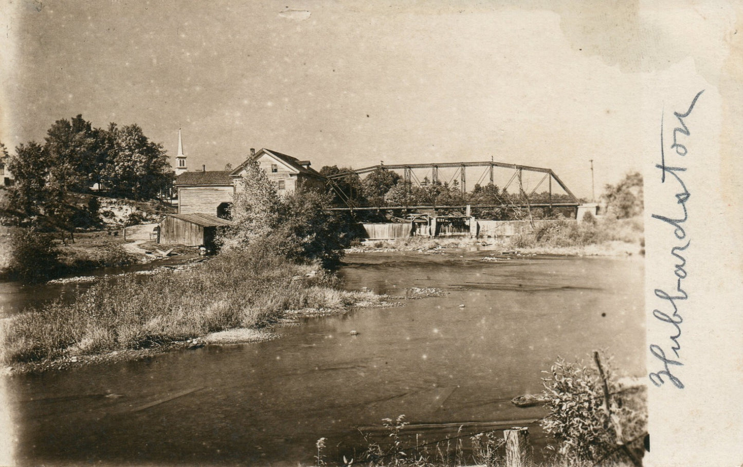 Real Photo Bridge  Hubbardston MI Michigan Mich  Postcard