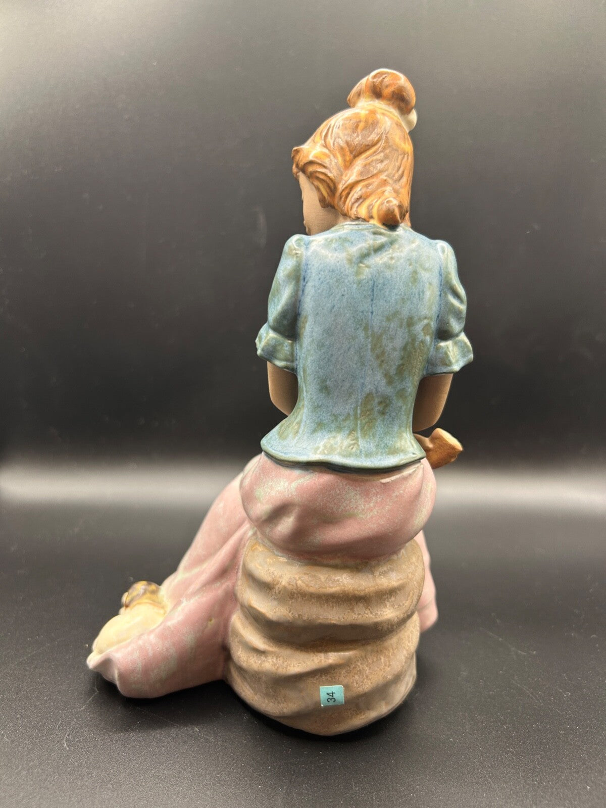 NAO Lladro 1024 "Girl's Best Friend" girl with puppy & milk GRES Finish Dog