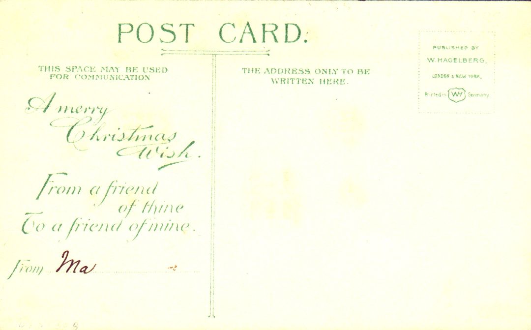 Snow covered Cabin In Woods At Night With Stars HTL Hold to the Light postcard