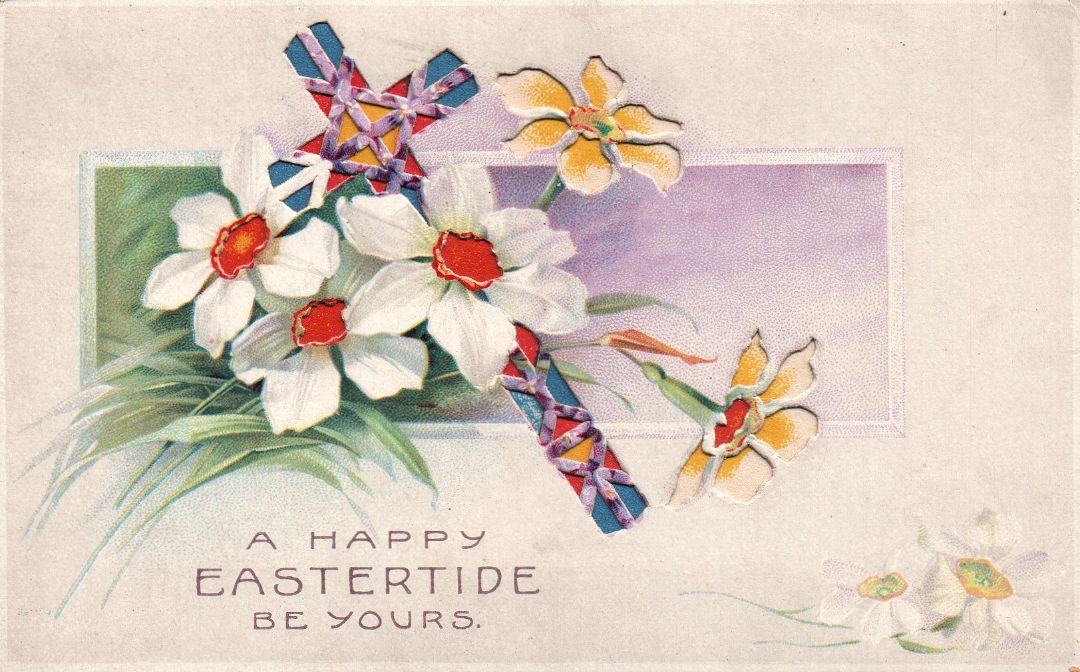 A Happy Easter Tide Be Yours HTL Hold to the Light postcard