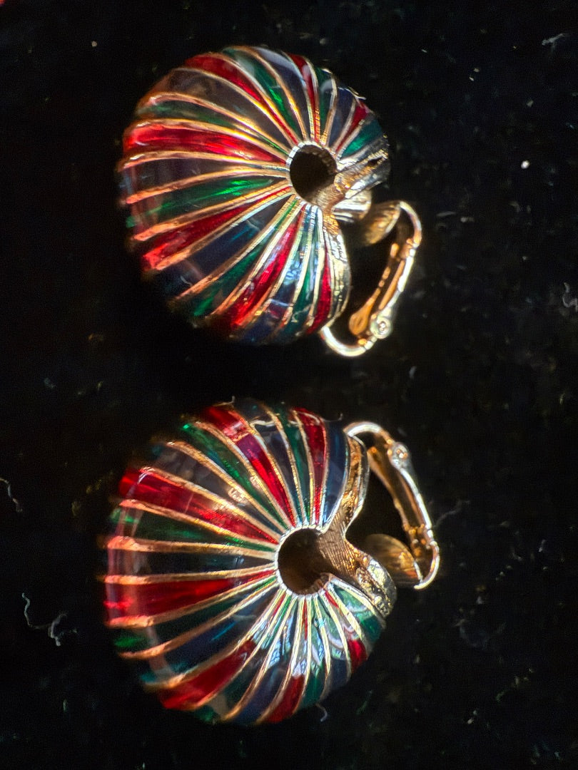 AVON Christmas Clip Hoop Earrings