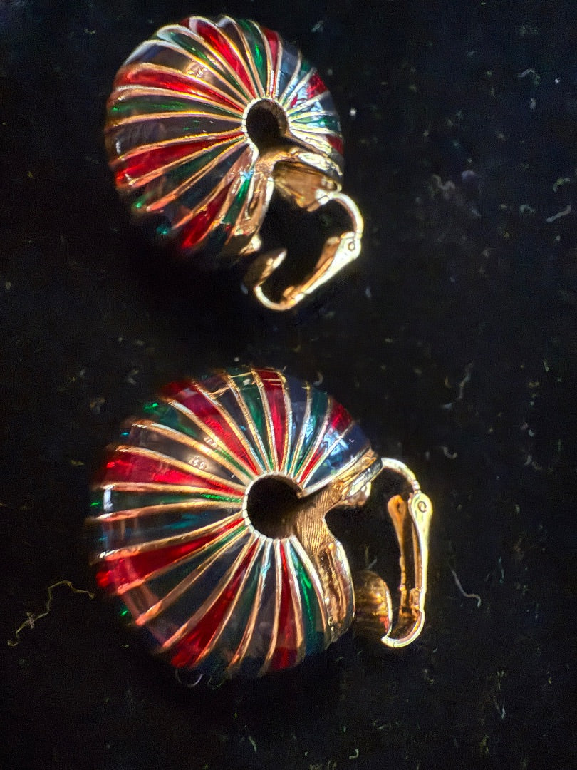 AVON Christmas Clip Hoop Earrings