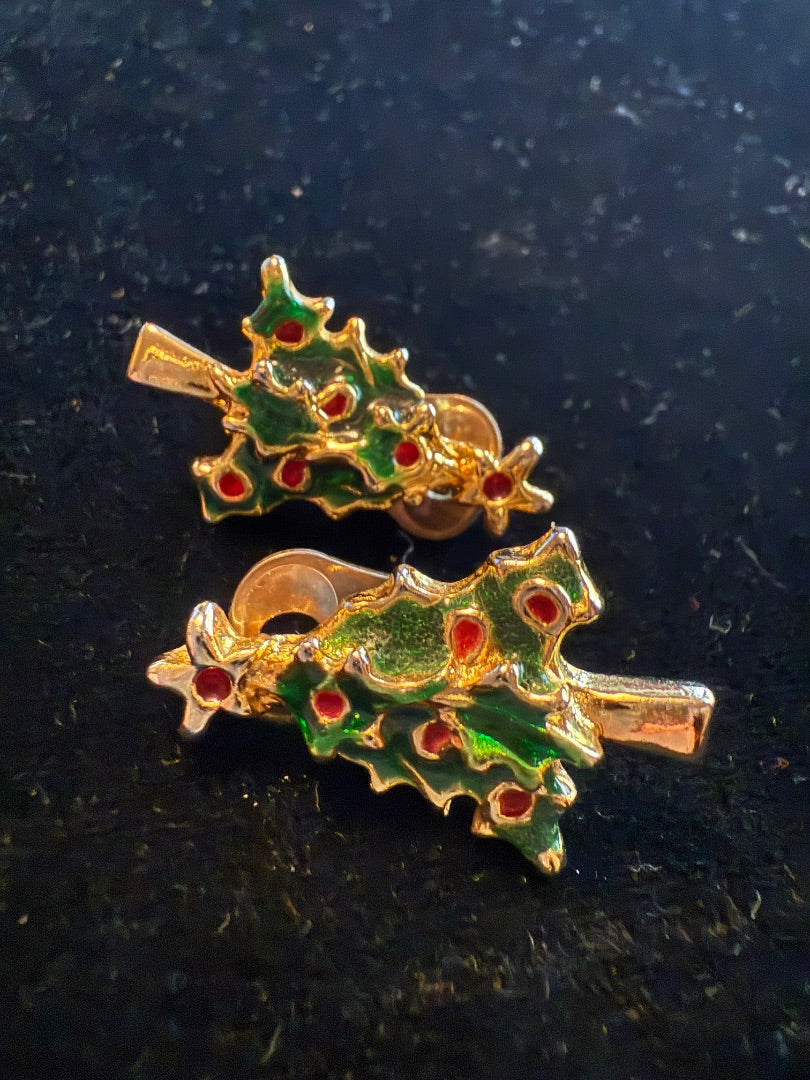 AVON Christmas Tree Clip Earrings
