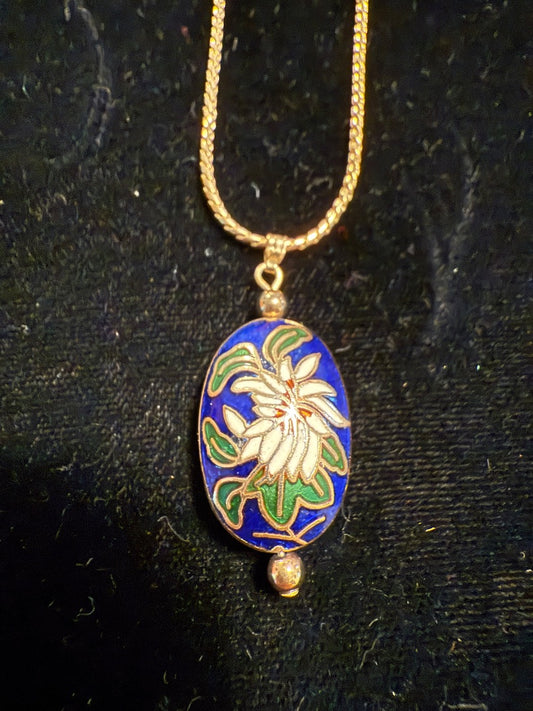Blue Cloisonne Enamel Necklace