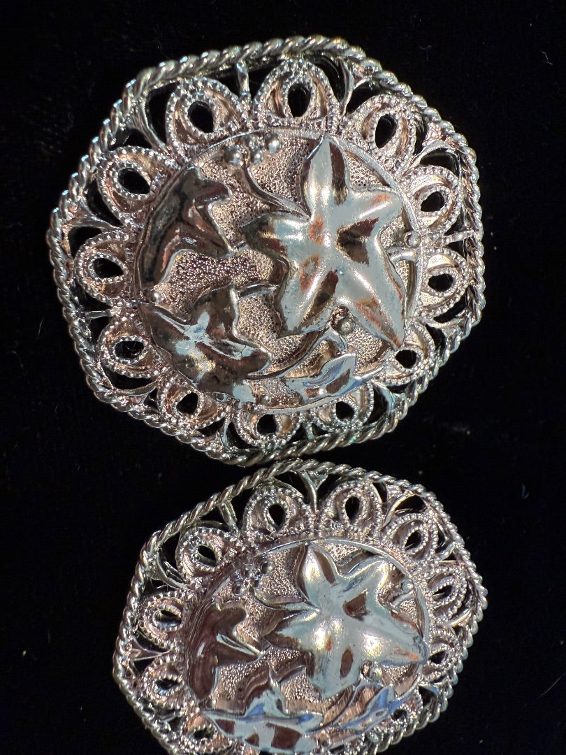 Jose Maria Barrera Avon Silver Clip Earrings