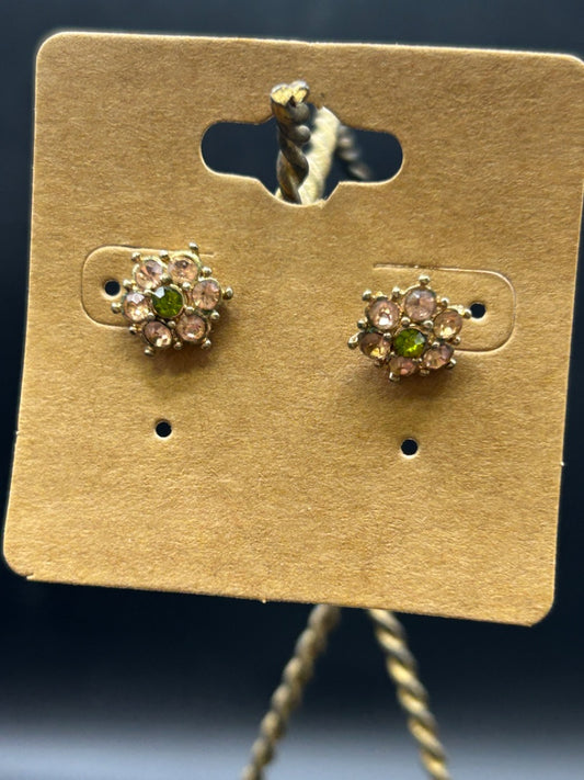 925 Pink Flower Earring