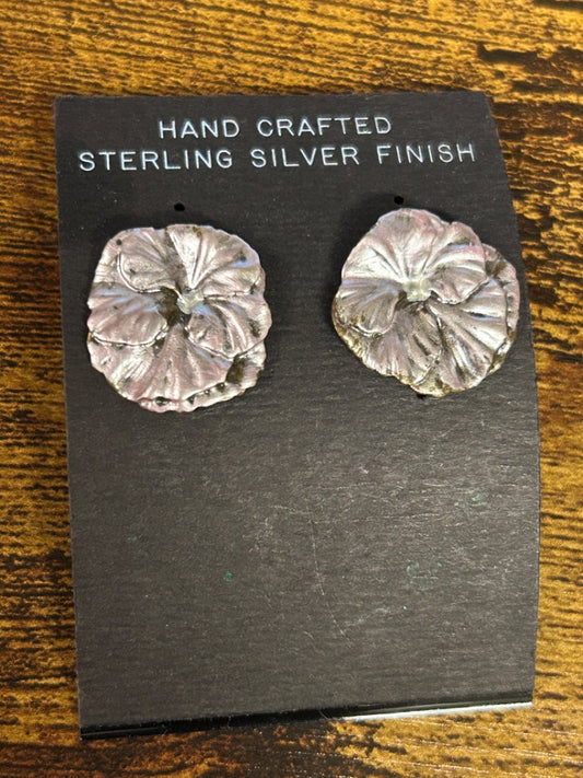 925 flower earrings
