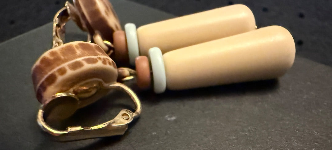 80’s Tribal Animal Print Clip Earrings