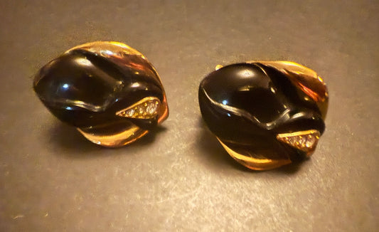 KJL AVON Black clip earrings