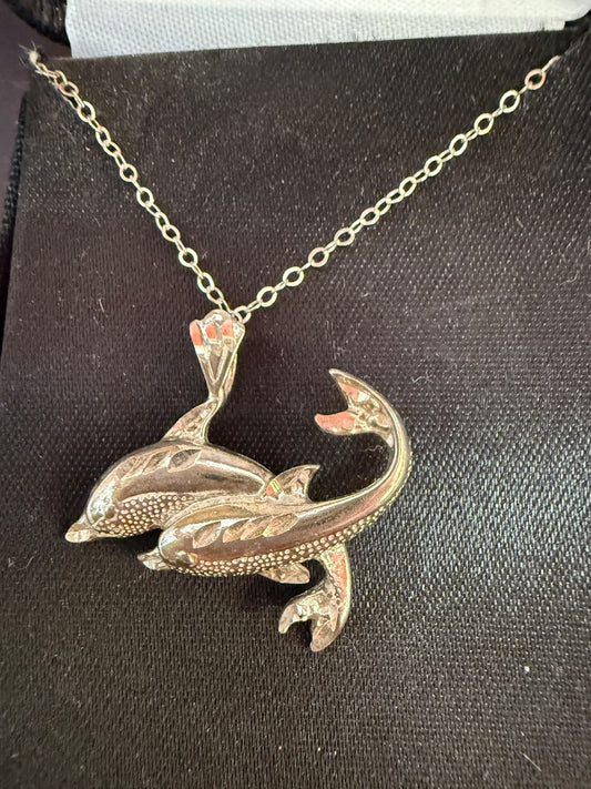Sterling Dolphin Necklace
