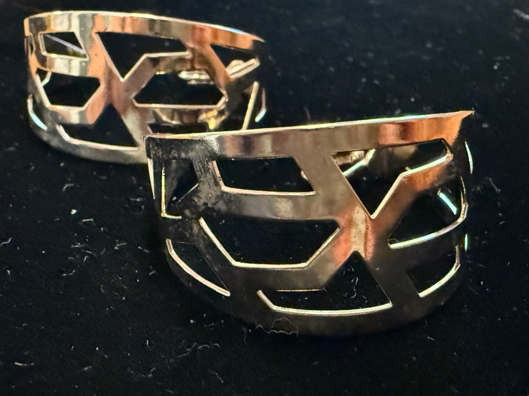 Large Avon Silver Hoop Clip earrings