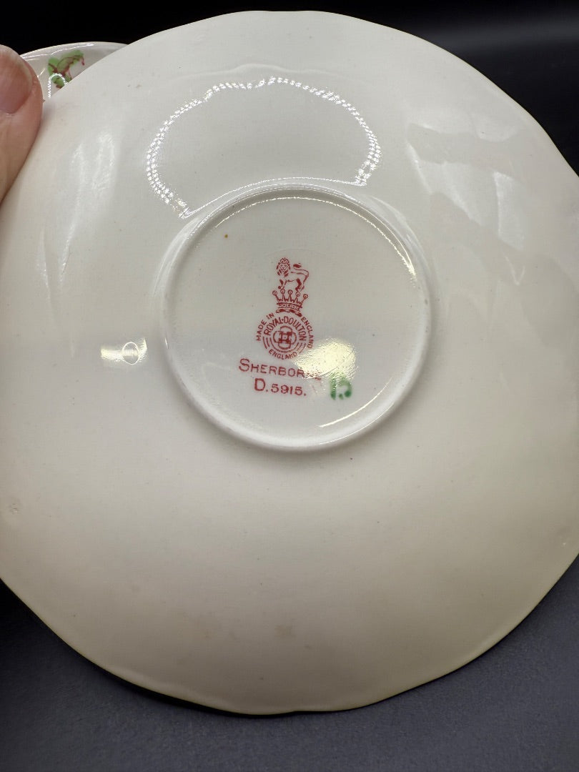 1 Vintage Royal Doulton Sherborne Flat Cup and Saucer Set D5915