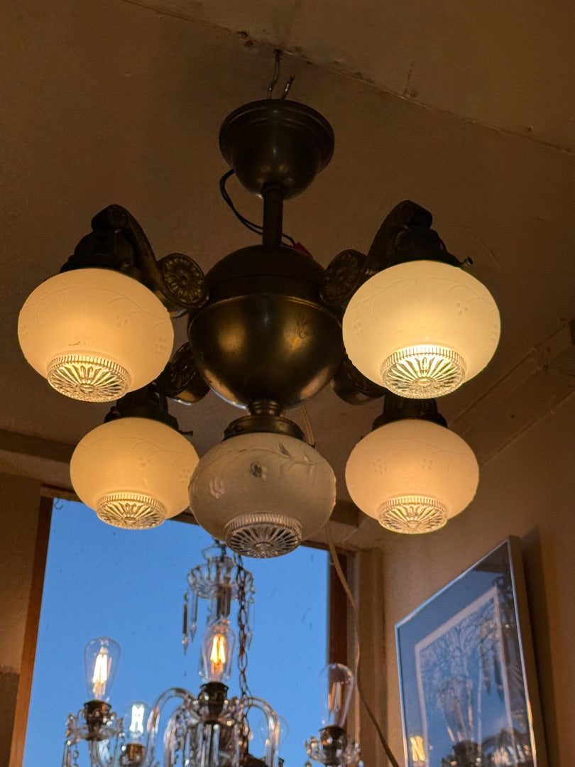 5 Globe Craftsman chandelier