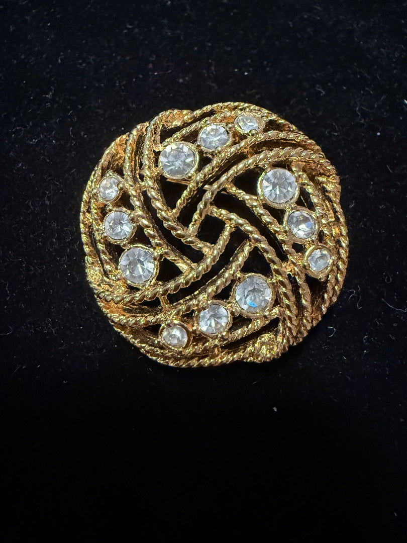 AVON CZ Gold Brooch