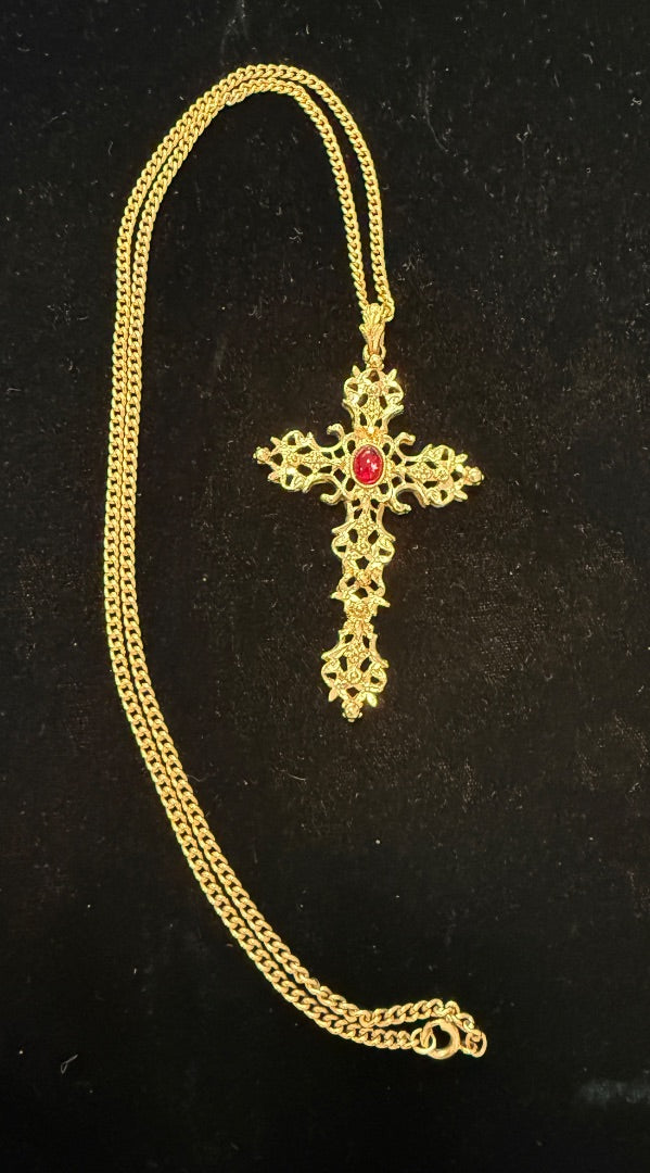 1974 Abbey Filigree Romanesque CrossNecklace