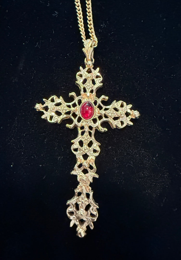 1974 Abbey Filigree Romanesque CrossNecklace