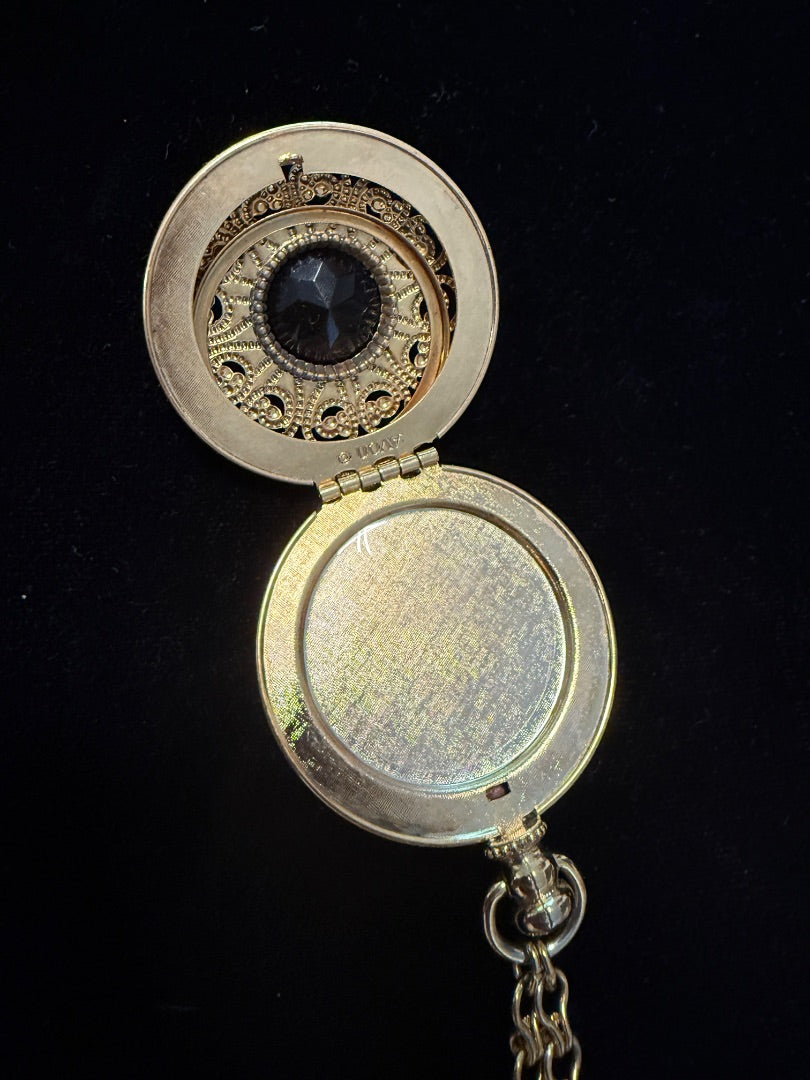 Vintage Avon Locket with Amber stone Necklace