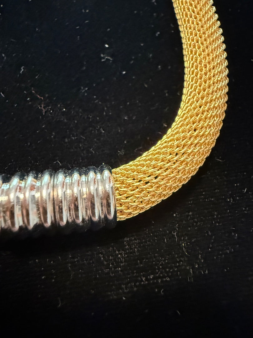 Duo Necklace Bracelets 3 dimensional net woven