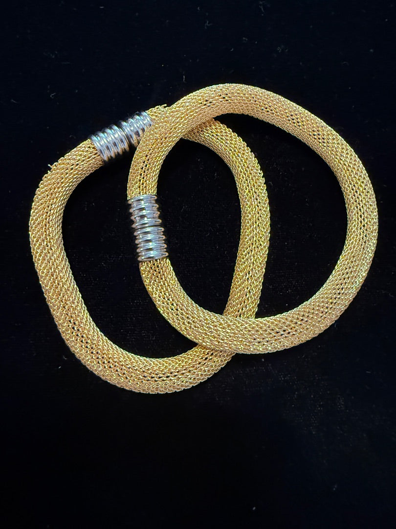 Duo Necklace Bracelets 3 dimensional net woven