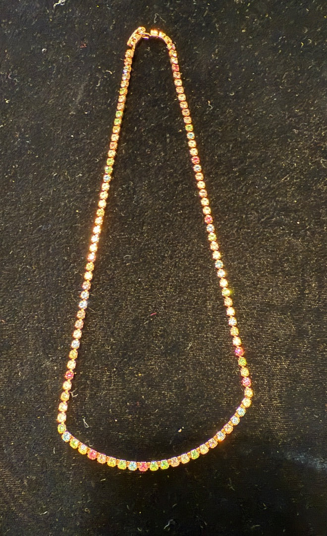 1985 Avon Rainbow Rhinestone Necklace