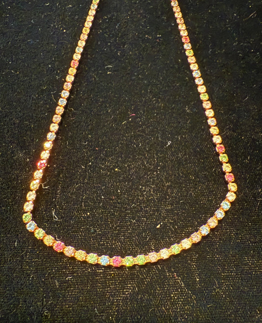 1985 Avon Rainbow Rhinestone Necklace