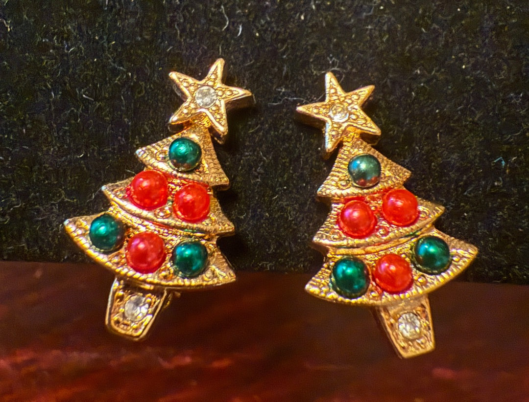 Christmas TreeClip Earrings