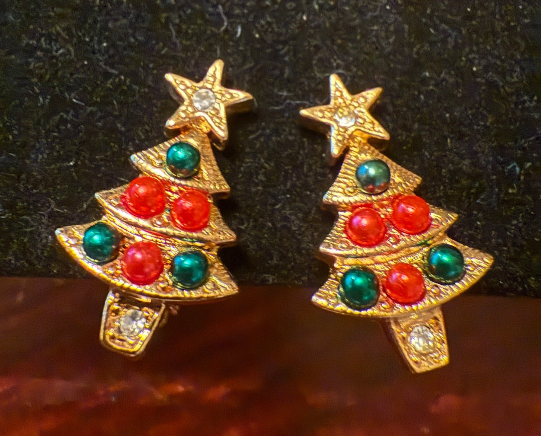Christmas TreeClip Earrings
